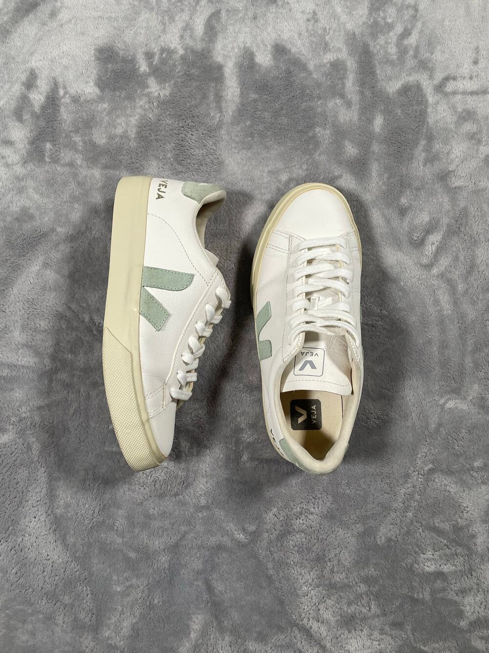 Veja Campo Shoes Sneakers Womens 7 White Leather Casual